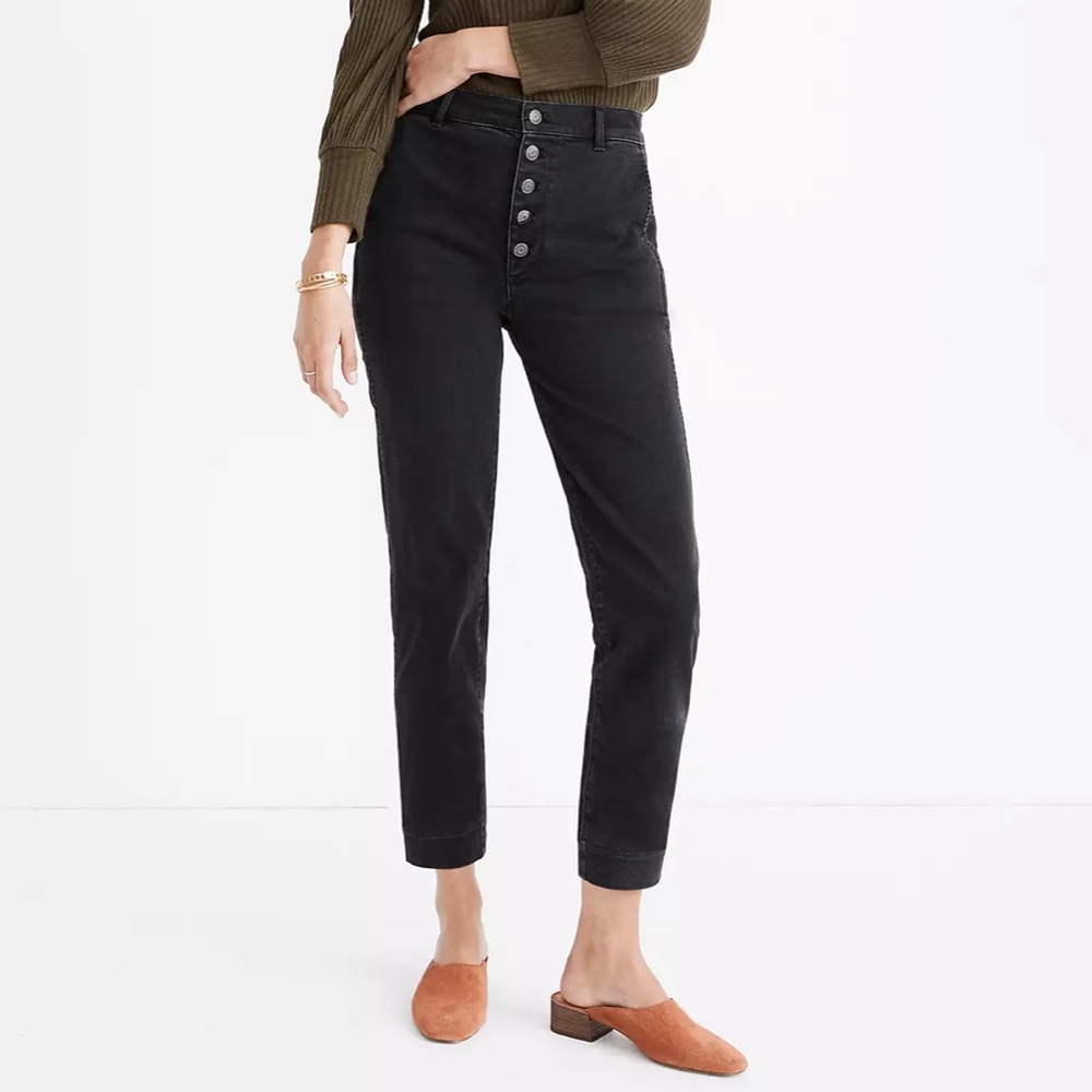 Madewell Tapered Jeans in Washed black